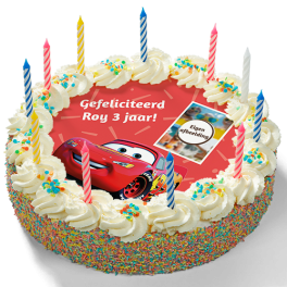 Kinderslagroomtaart "Cars"